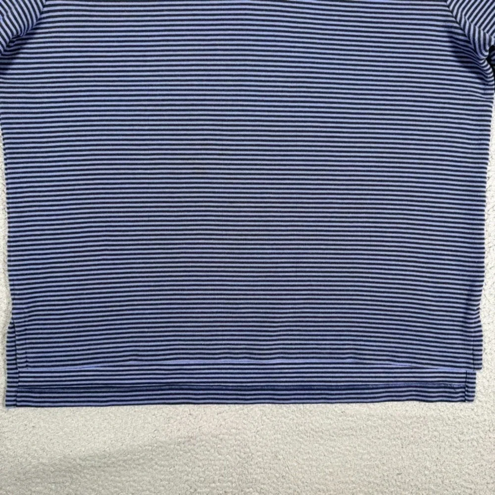 Polo Ralph Lauren Shirt Mens XXL Blue Striped Knit Sport Loop‎ Collar Preppy